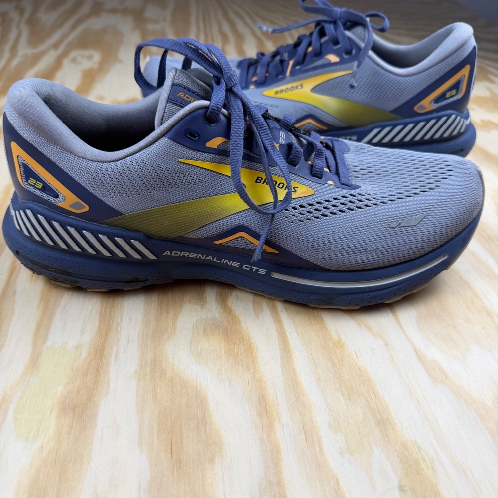 Brooks Adrenaline GTS 23 Mens Running Shoes Blue Yellow 1103911D027 Size 9